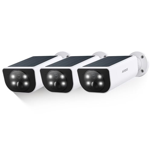 Cameras for Home Security-2K Wireless Security Camera Outdoor with AI Motion Detection & Siren, Non-Stop Solar Powered Charging, Color Night Vision