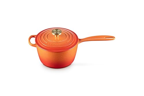 Le Creuset Enameled Cast Iron Signature Oval Dutch Oven, 15.5 qt., Flamme Doree with Crucible Knob
