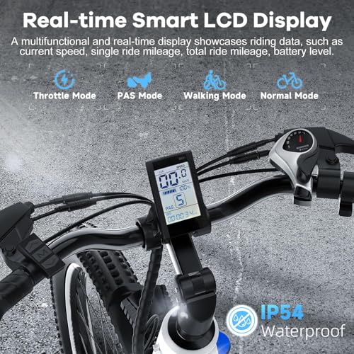 1000 Peak Electric Bike for Adults,up 80 Miles Removable Battery Ebike, 26" Electric E Bike with 7-Speed