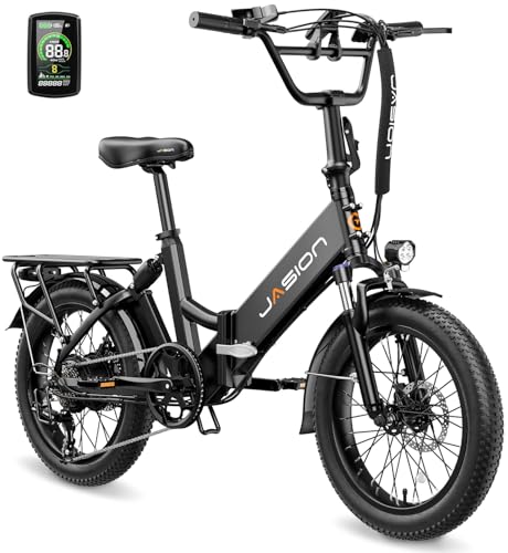 Jasion EB7 2.0/ST Electric Bike for Adults, 1200W Peak Motor 28MPH Max Speed Folding Ebike, 48V 10AH Removable Battery