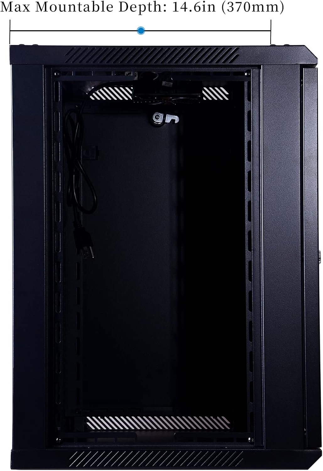 RackPath 9U Performance Wall Mount Server Cabinet Network Rack Enclosure, Quiet Cooling Fan, Locking Glass Door, Black
