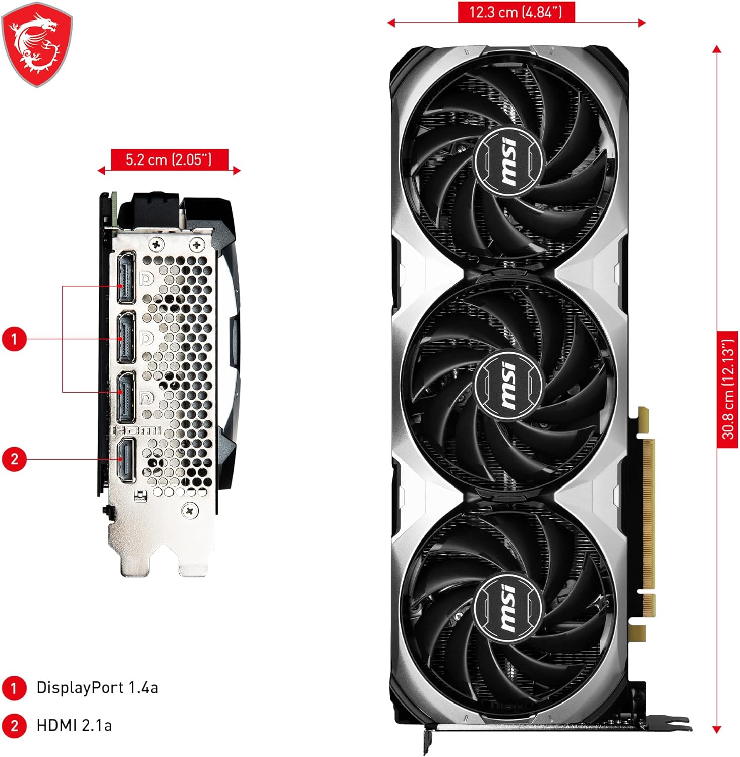 MSI GeForce RTX 4070 Ti VENTUS 3X 12G OC Gaming Graphics Card - 12GB GDDR6X, 2655 MHz, PCI Express Gen 4, 192-bit, 3x DP v 1.4a