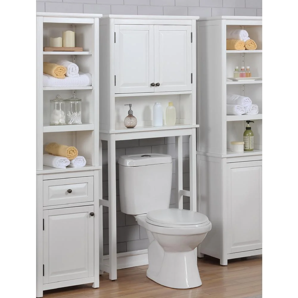 Alaterre Over the Toilet Storage, Space Saver, Upper Cabinet and Open Shelf, Dorset