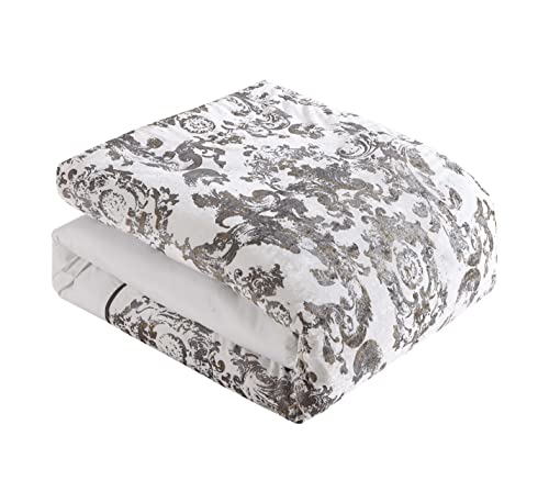 Riverbrook Home 100% Polyester Comforter Set, Queen, Hillcrest - Ivory/Gold, 9 Piece Set