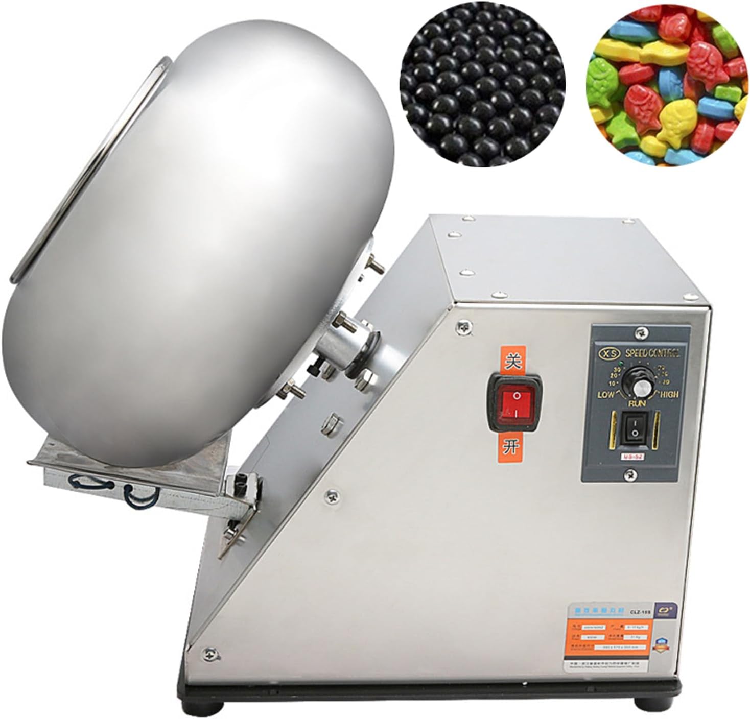 Electric Roller Sugar Coating Machine, Coating Machine For Sweet Ball Maker With Adjustable Speed
