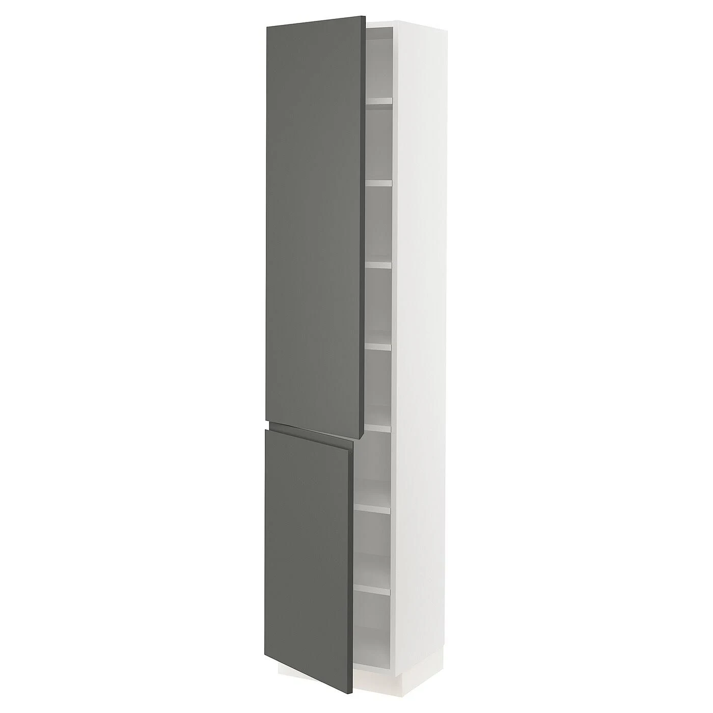 IKEA - SEKTION High Cabinet with shelves/2 Doors, white/Voxtorp Dark Gray, 18x15x80 49370491