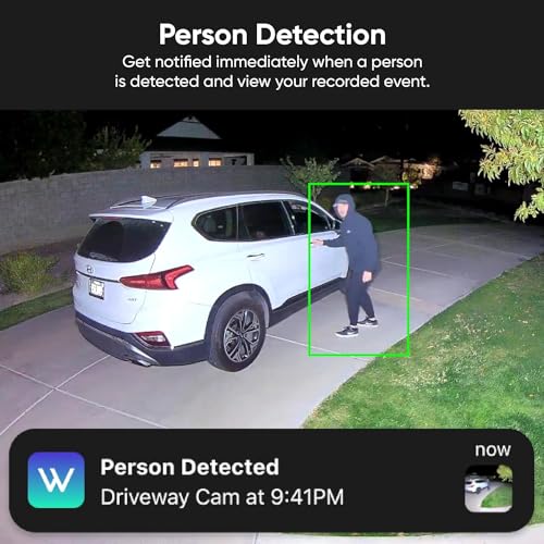 WYZE Cam v3 with Color Night Vision, Wired 1080p HD Indoor/Outdoor Security Camera, 2-Way Audio, Compatible with Alexa, Google Assistant, and IFTTT