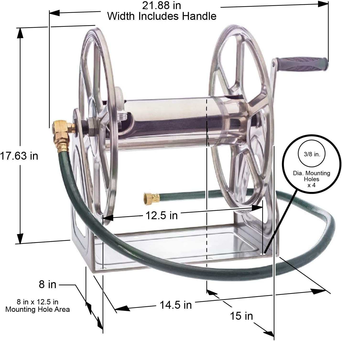 Liberty Garden Products 709-S2 Hose Reel, Stainless Steel