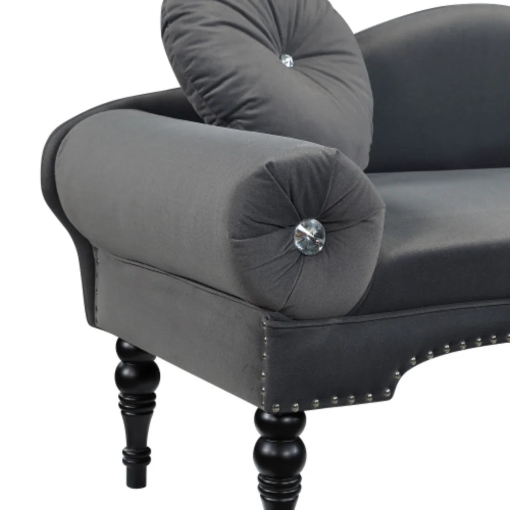 54” Width Modern Velvet Upholstered Loveseat Sofa Accent Bedside Entryway Bench Small Sofa 2 Seater Couch Settee for Living Room Bedroom Nail Head