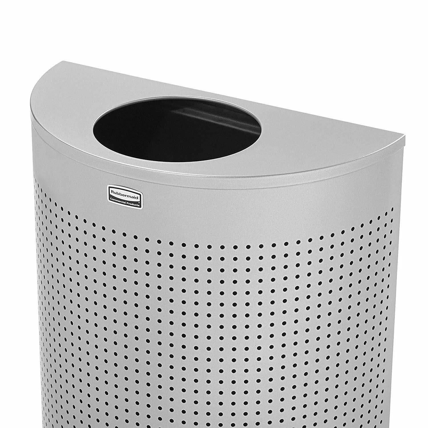 Rubbermaid Half Round Metallic Waste Receptacle