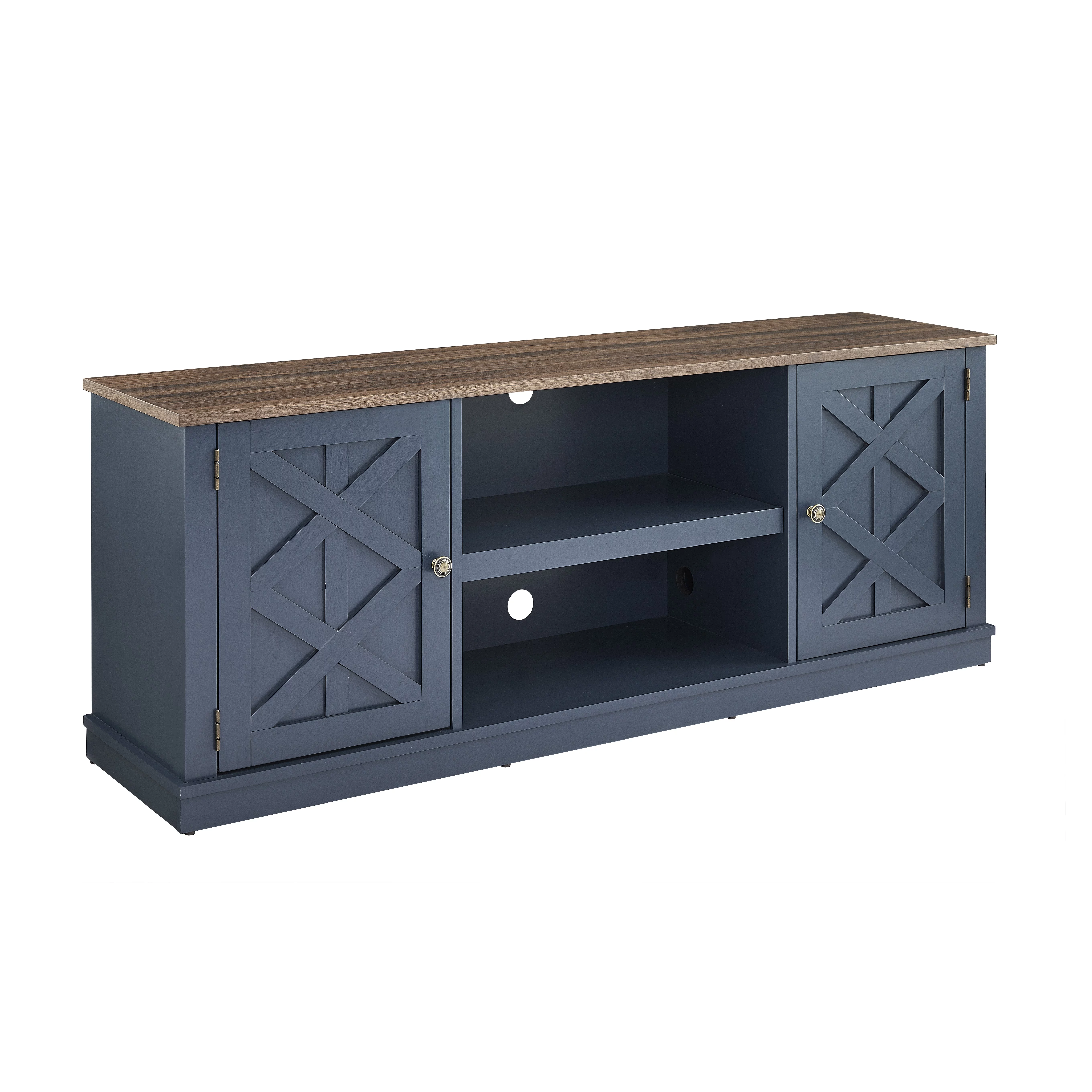 FESTIVO Farmhouse TV Stand for 70" TV, Entertainment Center, 64 inch TV Console Table, Home Living Room Media Console with Adjustable Shelf