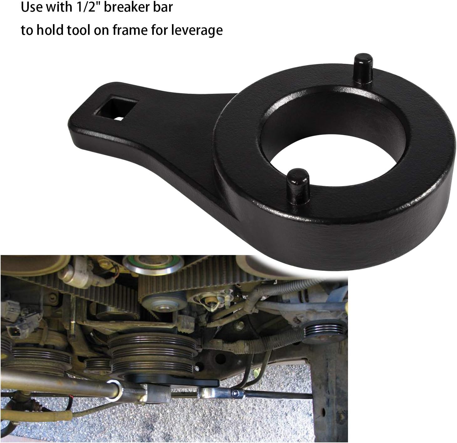 Harmonic Damper Pulley Holding Tool & Crankshaft Pulley Holder for Toyota Tacoma Nissan Camry etc.