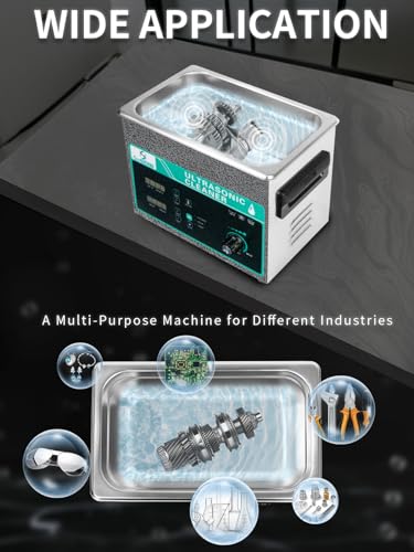 Ultrasonic Cleaner 3L with Adjustable Power & Sweep, 120W Ultra Sonic Cleaning Machine, Digital Timer and Heater