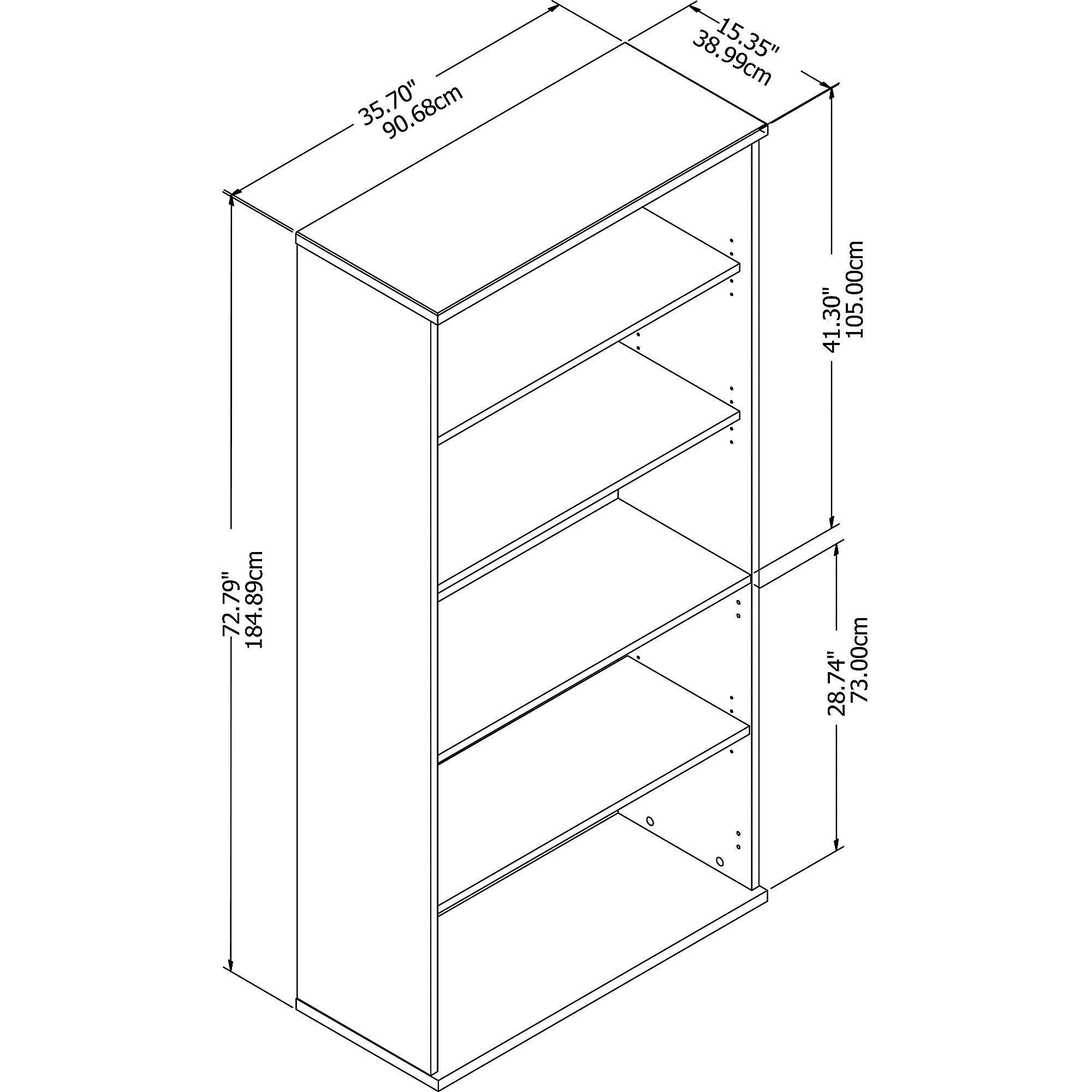 BBF - Bookcase - 5 shelves - wood composite - storm gray