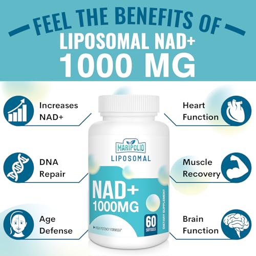 Liposomal NAD+ Supplement 1000 mg | Highest NAD Pontecy | Max Absorption | Pure NAD Supplement | Energy and DNA Repair, Aging Defense