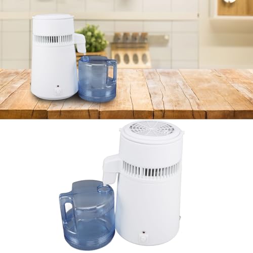 1.1 Gallon 4L Water Distiller with Container, Stainless Steel Interior for Home Use, Distilling Pure Water Maker