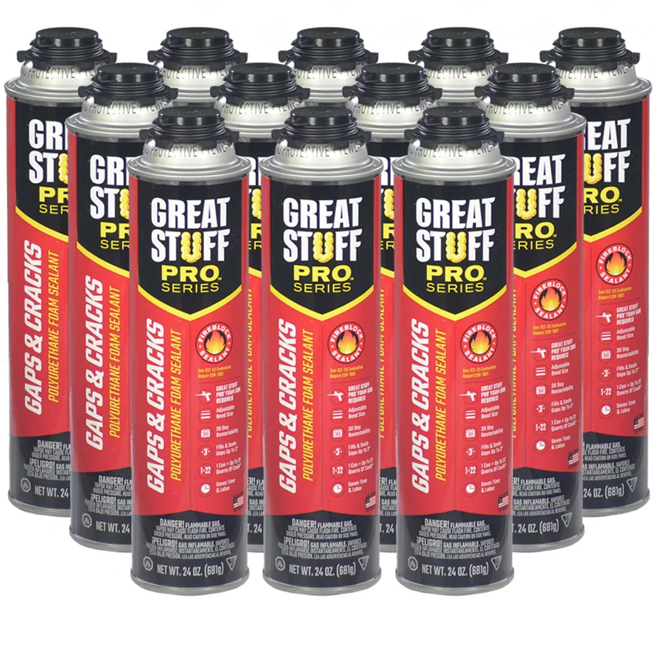 Great Stuff Pro Gaps and Cracks 24oz Spray Foam Insulation (Case of 12) - 341557 - Radiant Selections