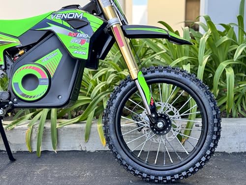 Venom 1600W Pro Electric Dirt Bike 48V Lithium Battery | Advanced Speed Governor | Hydraulic Disk Brakes | MID-Size, Green