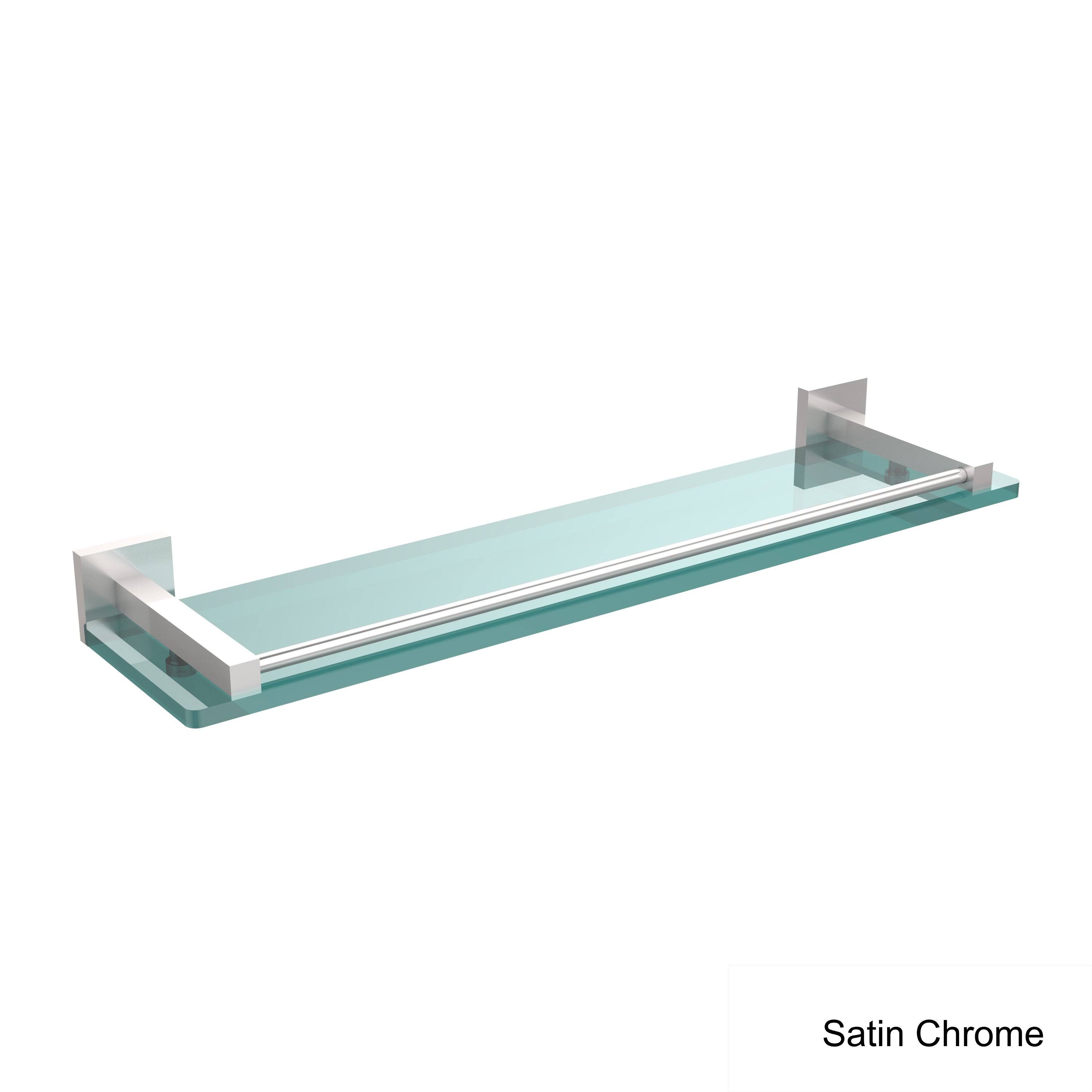 Allied Brass MT-1-22-GAL-SBR Montero Collection 22 in. Glass Shelf with Gallery RAIL, Satin Brass