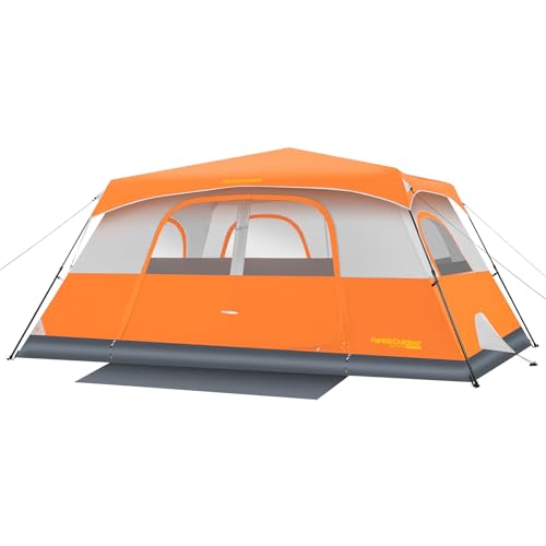 FanttikOutdoor Camping Tent 4/6/8/10 Person Instant Cabin Tent Setup in 60 Seconds with Rainfly & Windproof Portable with Carry Bag for Family