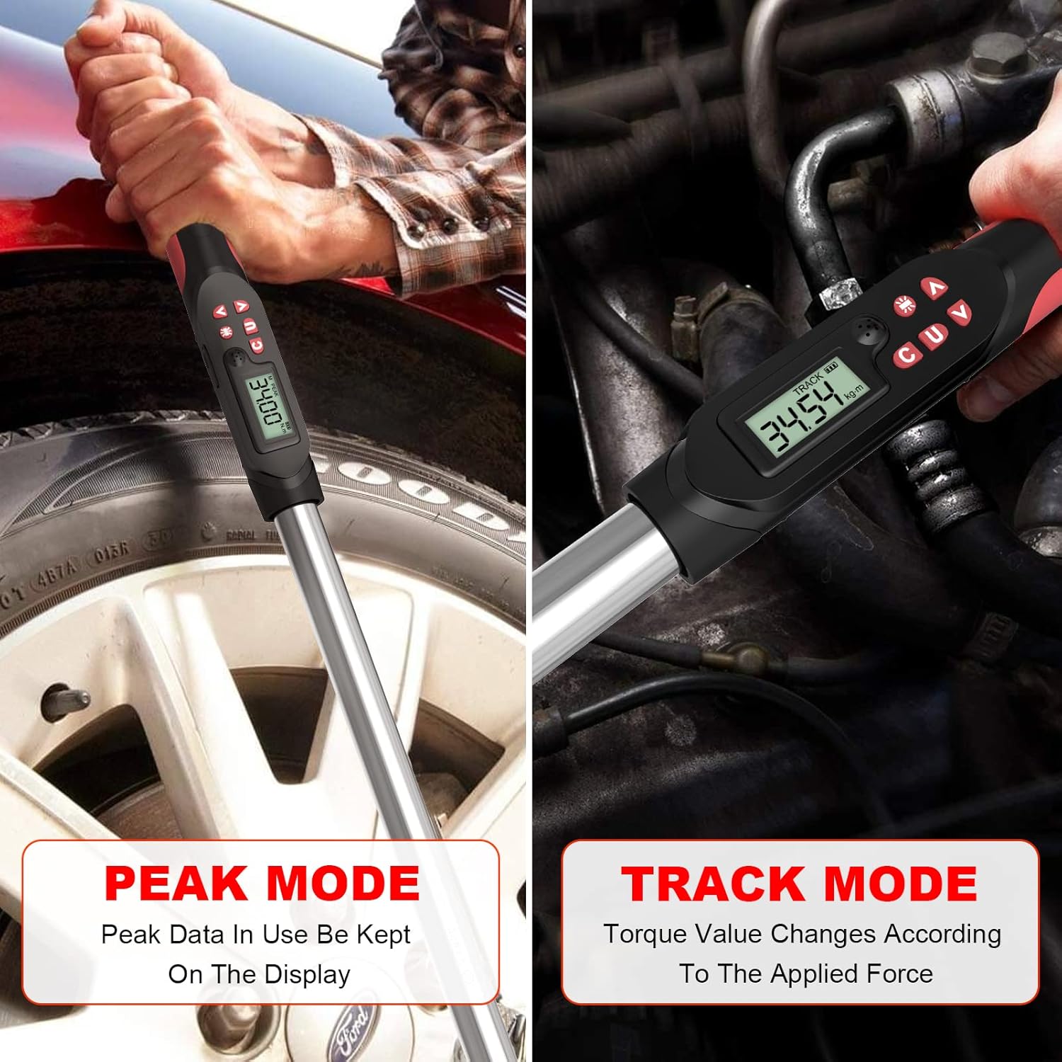VANPO 1/2-Inch Drive Digital Torque Wrench(12.5-250.8 ft-lbs./17-340Nm), Accurate to ±2%, Torque Wrench Set with Buzzer & LED Indicator