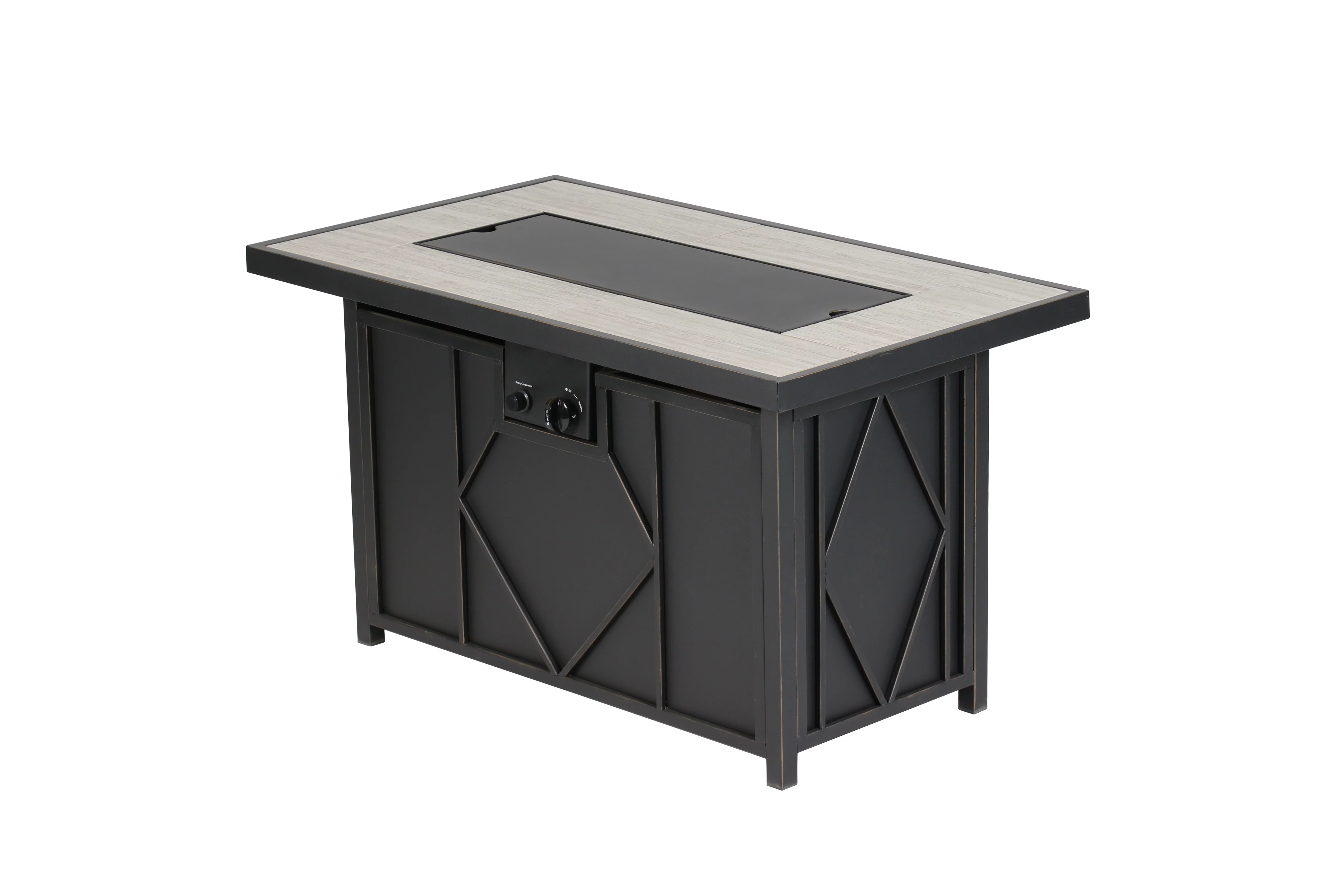 BALI OUTDOORS 42 in. 60,000BTU Fire Pit Propane Gas Fire Pit Table Rectangular Tabletop
