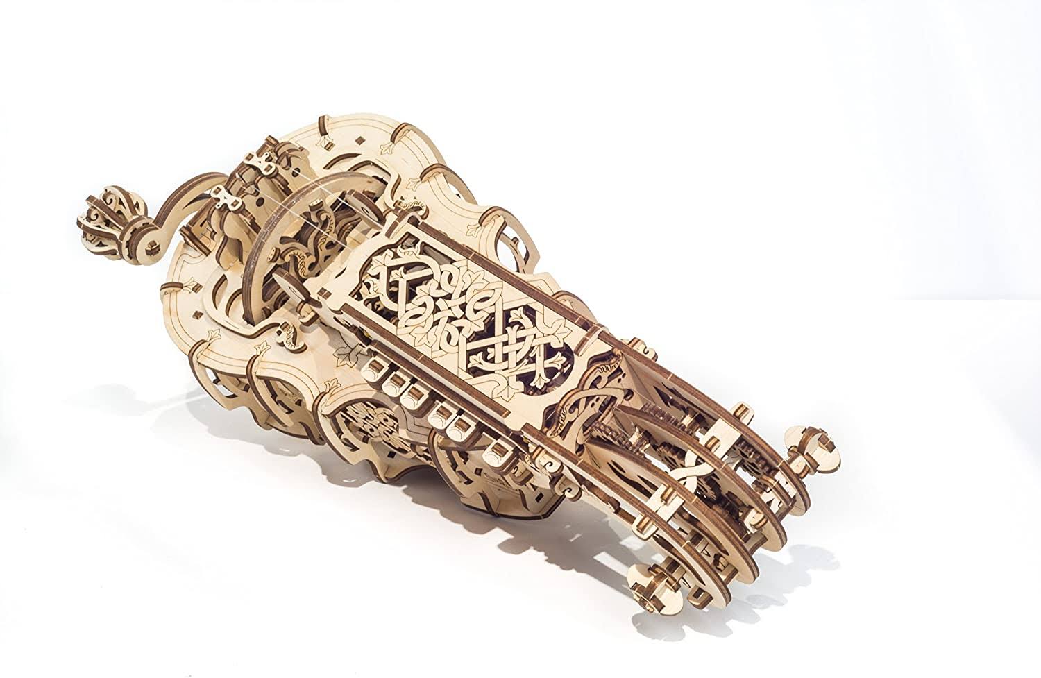 Ugears Hurdy-Gurdy 3D Puzzle, Wooden Musical Model, Brain Teaser, DIY Craft Set
