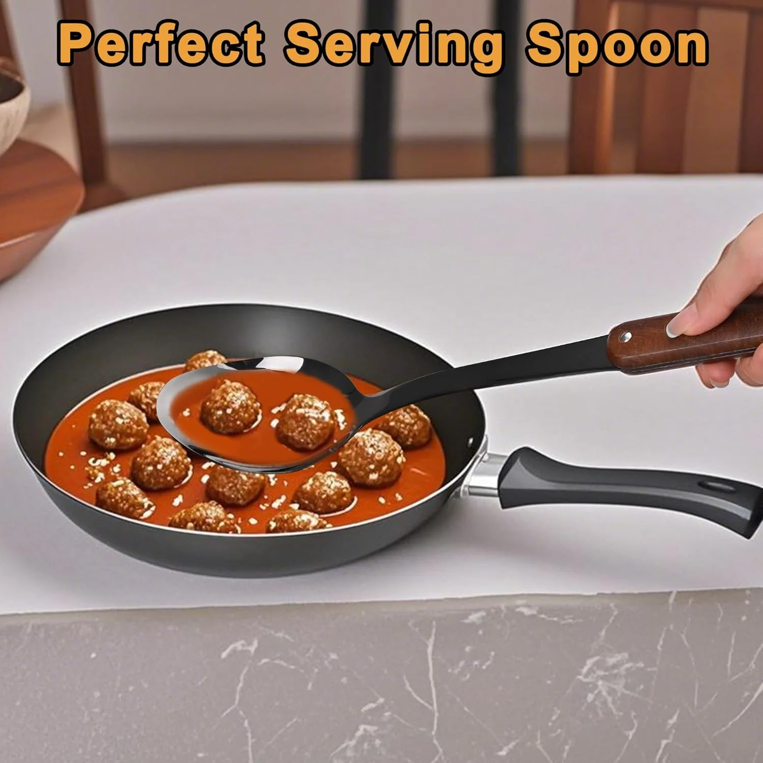 Stainless Steel Cooking Utensils Set, Mirror Polished 6 Pieces Kitchen Utensils Set, Kitchen Tools Set With Wooden Handle Non-Stick Heat Resistant