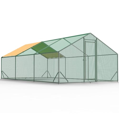 Quictent Premium Large Metal Chicken Coop Run Upgraded with Galvanized Hardware Cloth & 1.26" Reinforced Metal Tube