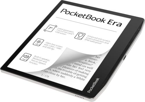 Pocketbook Era E-Reader, Stardust Silver, 16GB | 7ʺ Glare-Free & Eye-Friendly Touch-Screen with E -Ink Technology | Waterproof | Text-to-Speech