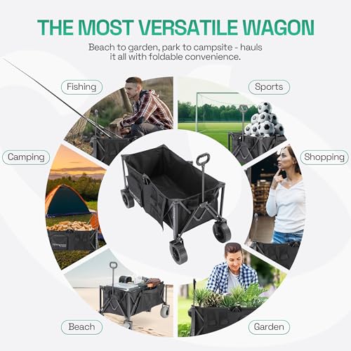 TerrainGO Beach Wagon Wheels for Sand | Quick-Change Interchangeable | Air-Filled Beach Cart Tires (for Extra Large Wagon Only. Will Not Work W/Large