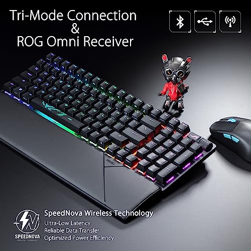 ASUS ROG Strix Scope II 96 Wireless Gaming Keyboard, Tri-Mode Connection, Dampening Foam & Switch-Dampening Pads