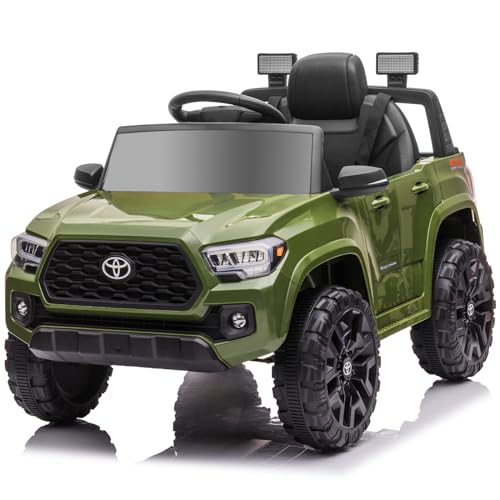 12V Kids Ride on Truck, Licensed Toyota Tacoma Battery Powered Motorized Electric Vehicle Car for Kids, with Remote Control, 3 Speeds, MP3, Horn