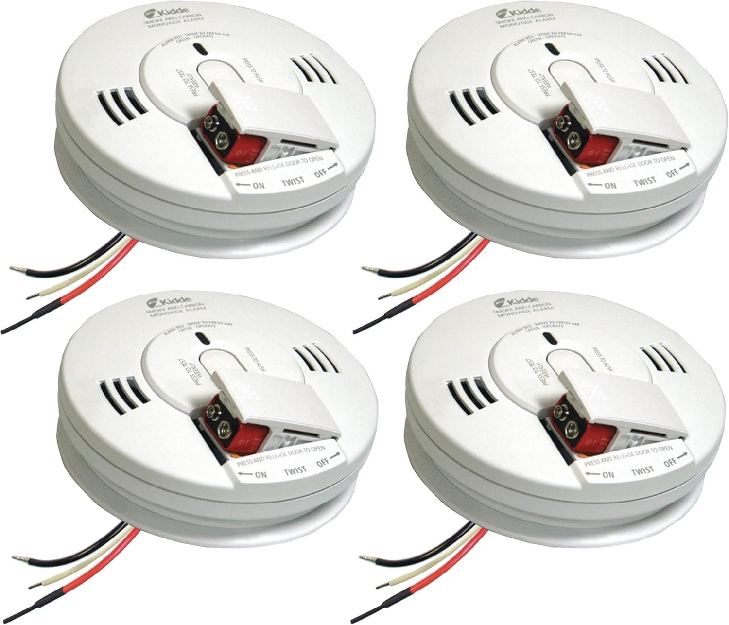 Kidde Smoke & Carbon Monoxide Detector, Hardwired, Interconnect Combination Smoke & CO Alarm with Battery Backup, Voice Alert, Pack of 2