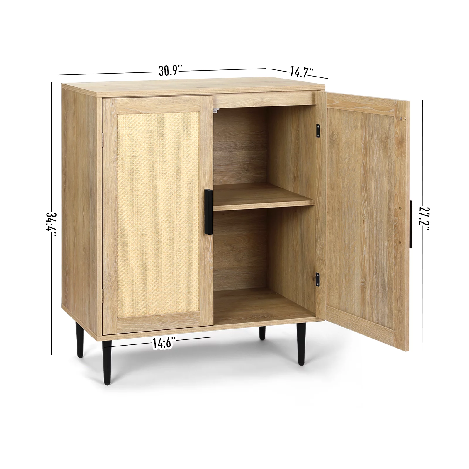 Richya 34.4'' Tall Sideboard Buffet Cabinet with Rattan Doors, for Dining Room, Kitchen, Living Room