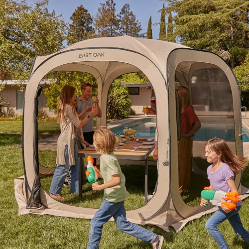 EAST OAK Screen House Tent Pop-Up, Portable Screen Room Canopy Instant Screen Tent 10 x 10 FT with Carry Bag for Patio, Backyard