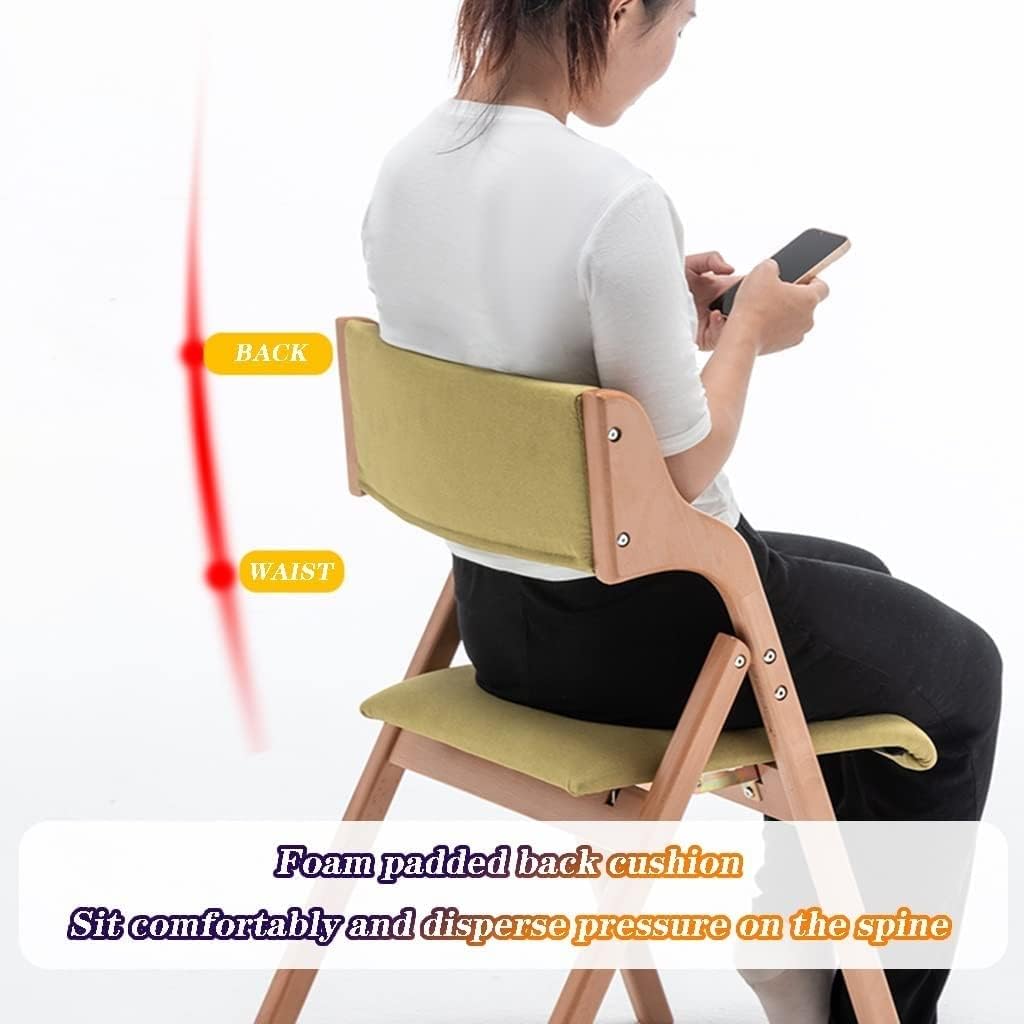 Folding Chairs Wood Beech Wood Folding Home Office Chair, Simple and Comfortable backrest Dining Chair, Space Saving, can Bear 150kg