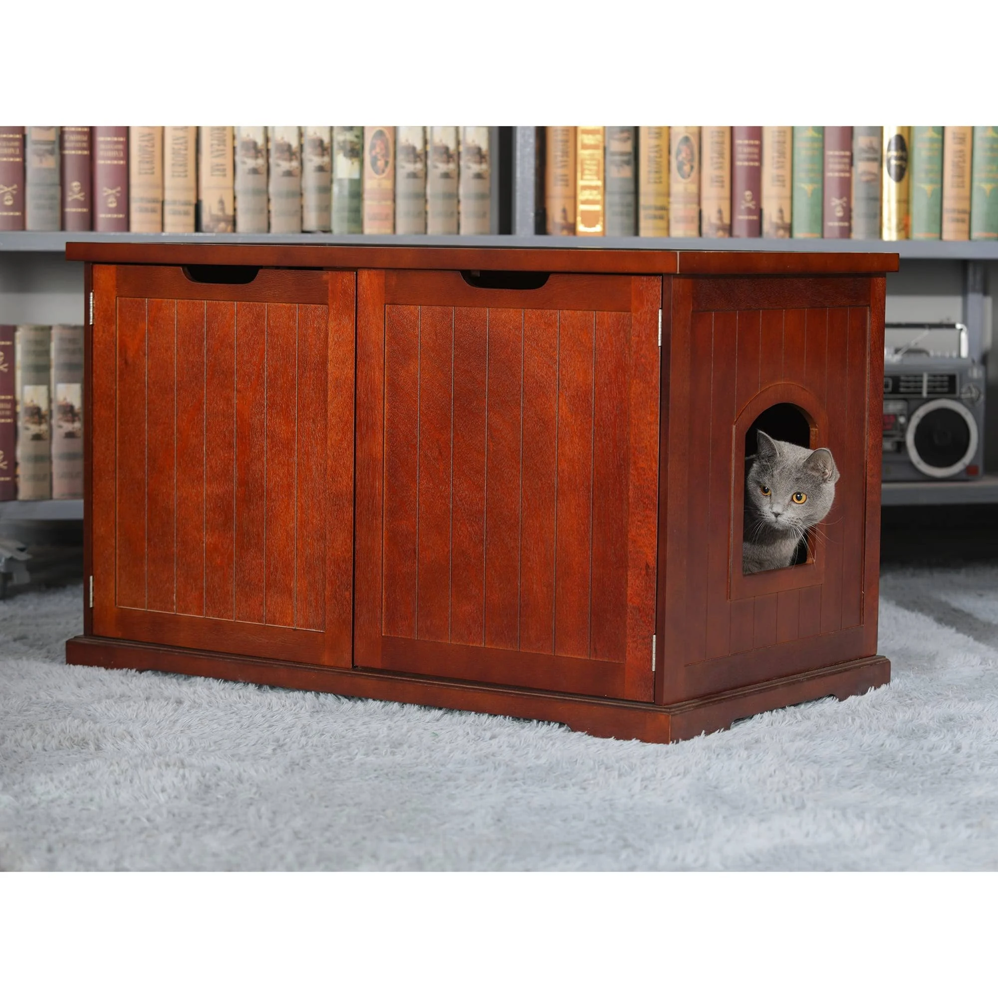 Cat Washroom Bench Walnut