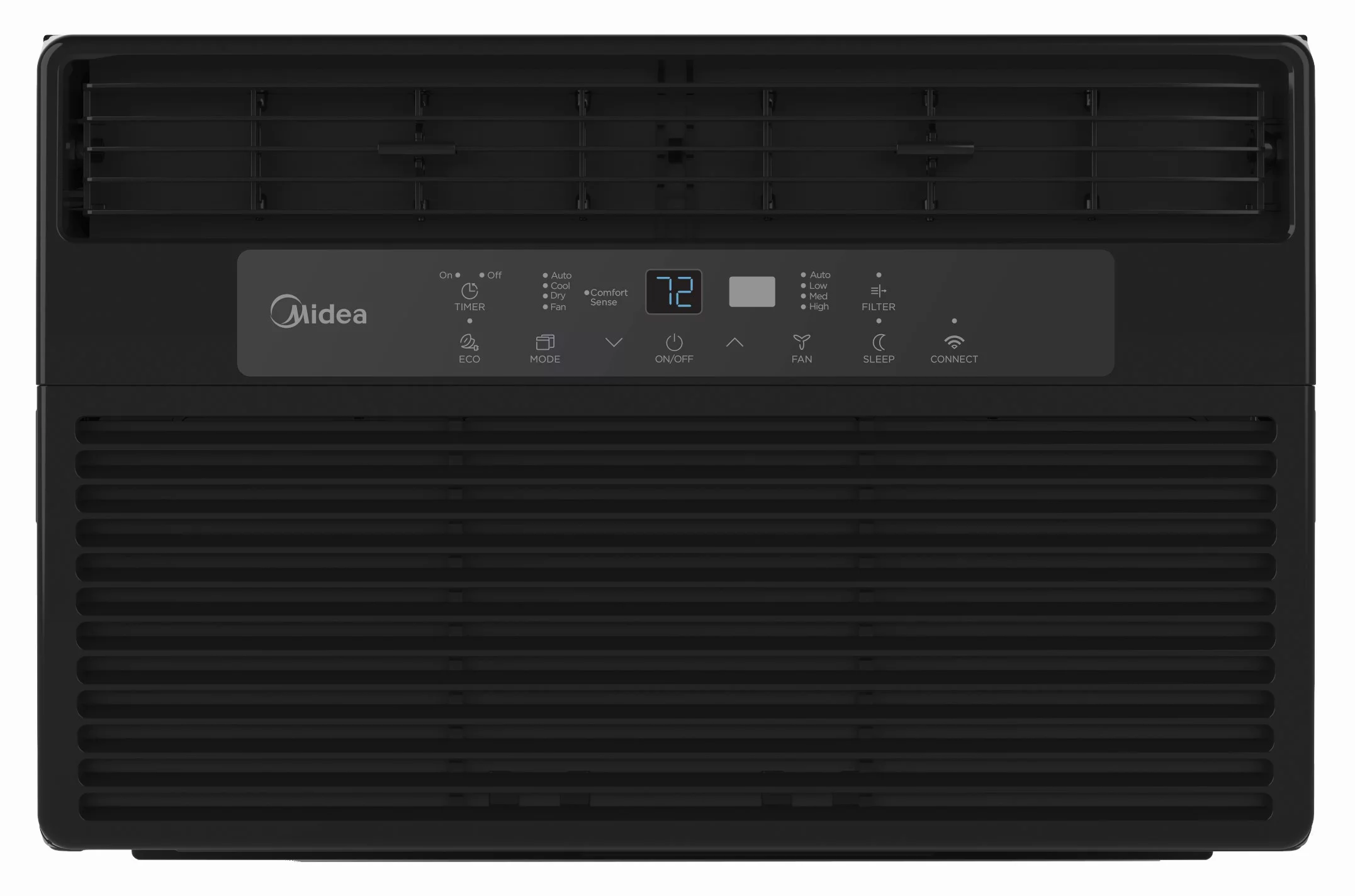Midea 8,000 BTU 115V Smart Window Air Conditioner with Comfort Sense Remote, Covers up to 350 Sq. ft., Black, MAW08S1WBL