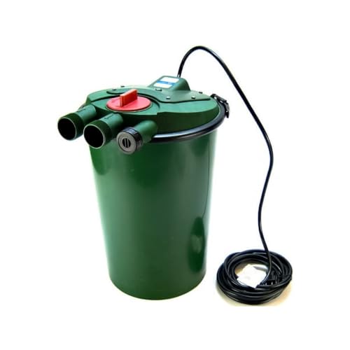 Fish Mate Pressurized Pond Filters - Patented Powerclenz Automatic Cleaning System, Multi-Sized Inlet, Maximum Flow Rate: 1,500 gallons