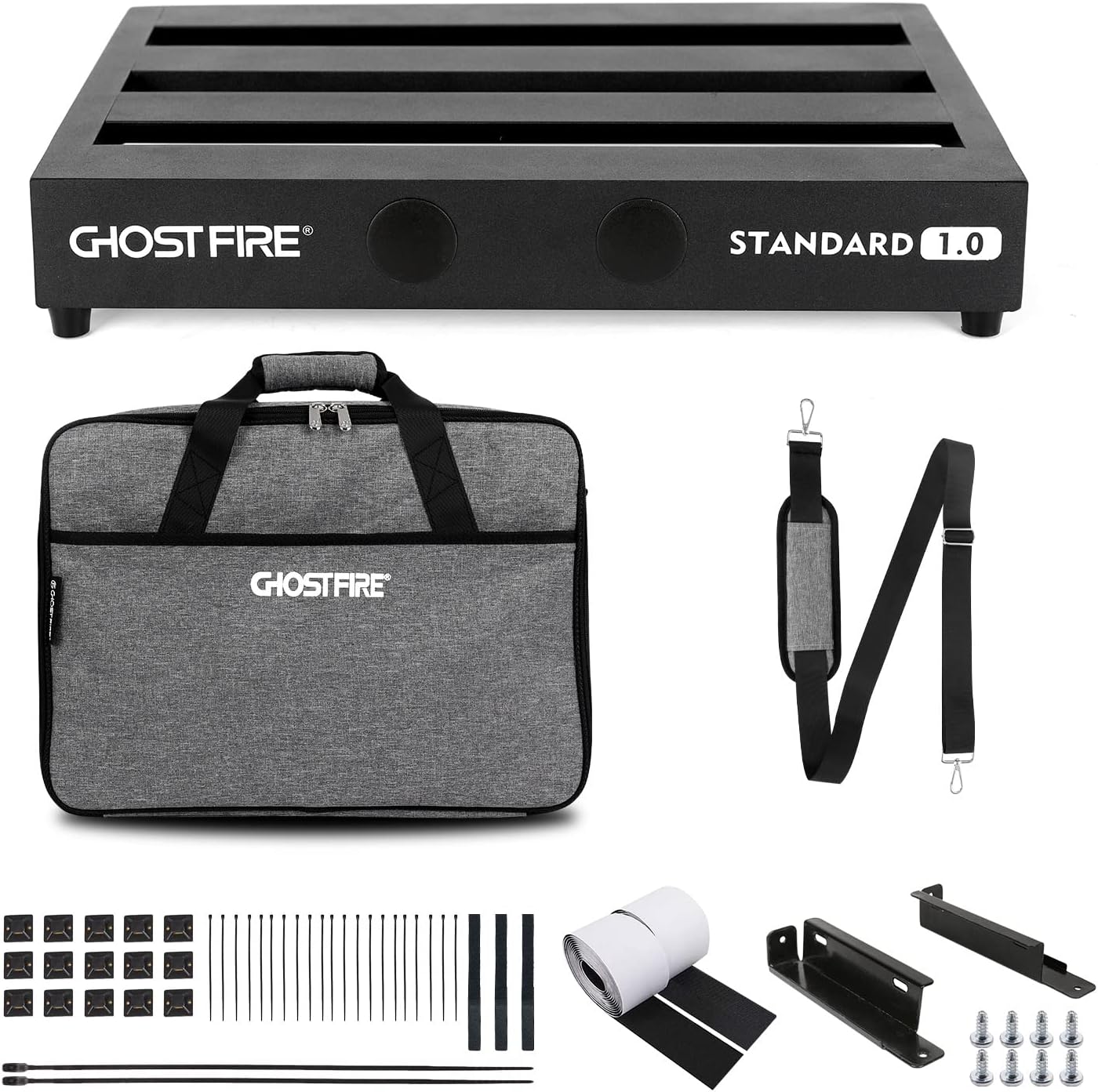 Ghost Fire Guitar Pedal Board Aluminum Alloy Effect Pedalboard with Carry Bag,V series (V-BABY MAX（Deluxe Edition）)