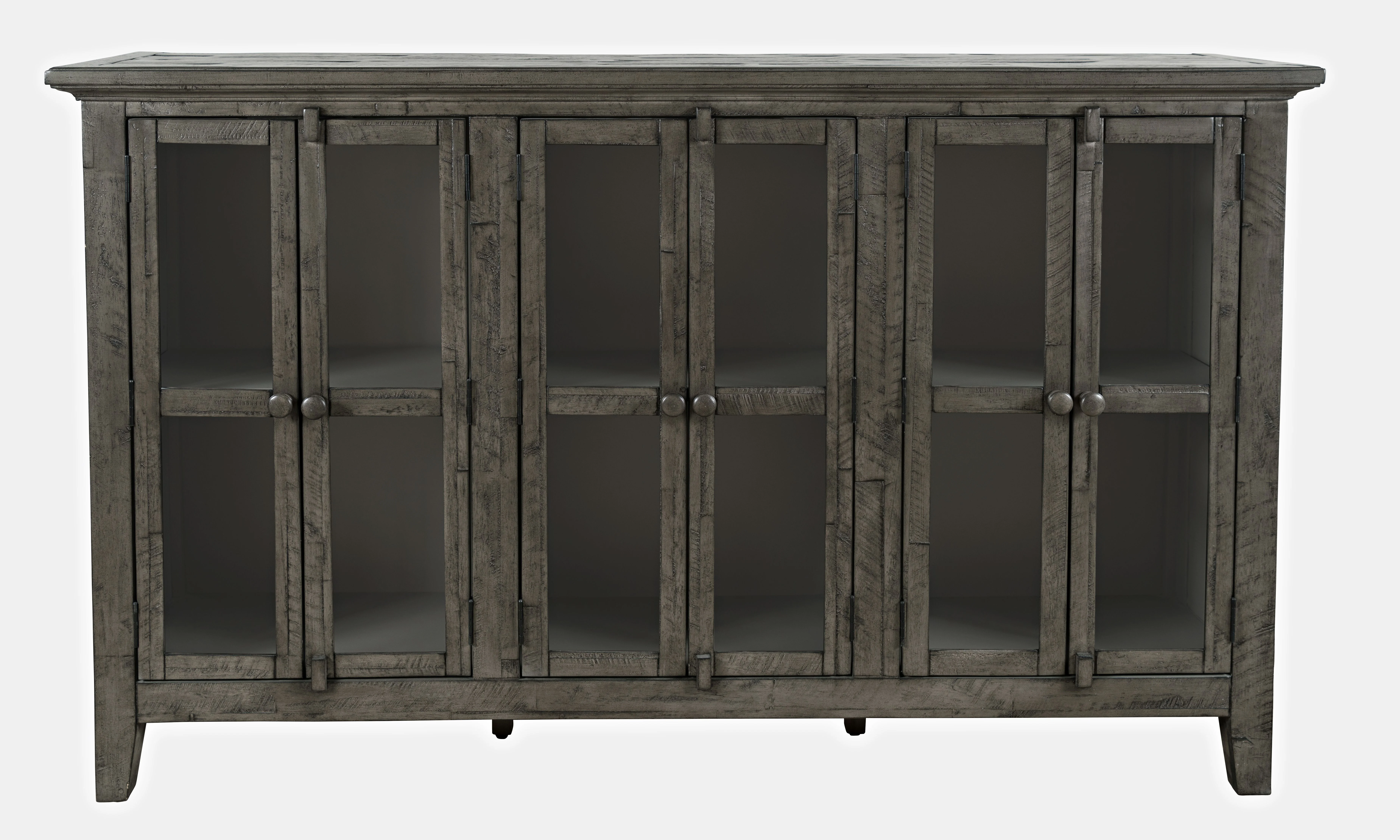 Jofran Rustic Shores 70" Coastal Distressed Acacia Six-Door Accent Cabinet