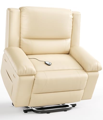 GarveeHome Power Lift Recliner Chair - Heat and Massage, Faux PU Electric Lift Recliner for Elderly & Mobility Impaired, Adjustable Back and Legs