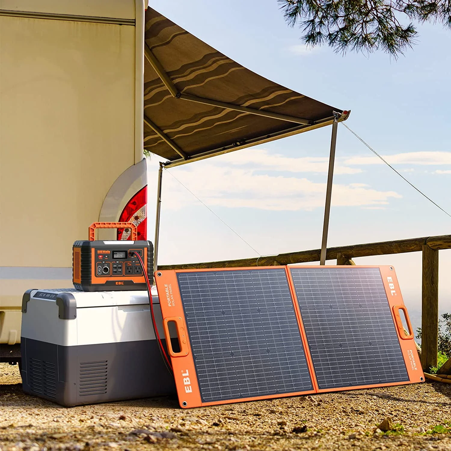EBL Portable Power Station Voyager, 110V/1000W Solar Generator (Surge 2000W), 999Wh/270000mAh Lithium Battery for Outdoor Home Emergency