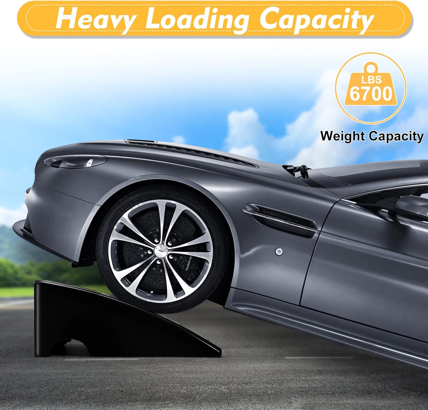 Haddockway 2PCS Rubber Car Curb Ramps
