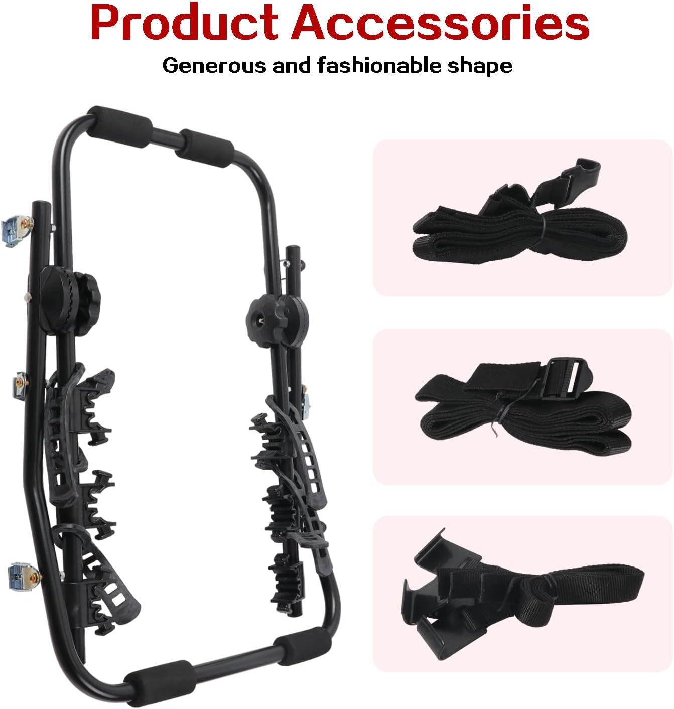 Rycom 3 Bike Car Rack Trunk Mount Bike Racks for Cars, Foldable Bicycle Carrier Fits Most Sedans, Hatchbacks, Minivans, and SUVs Pack of 2