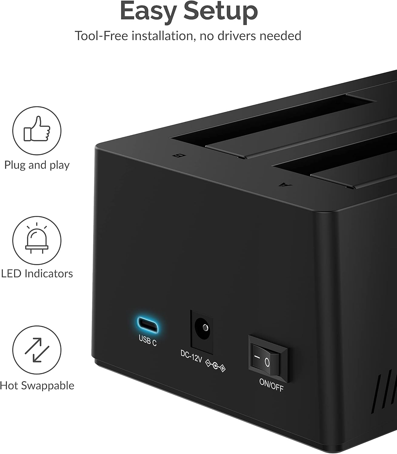 SABRENT USB 3.0 to SATA I/II/III Dual Bay External Hard Drive Docking Station for 2.5 or 3.5in HDD