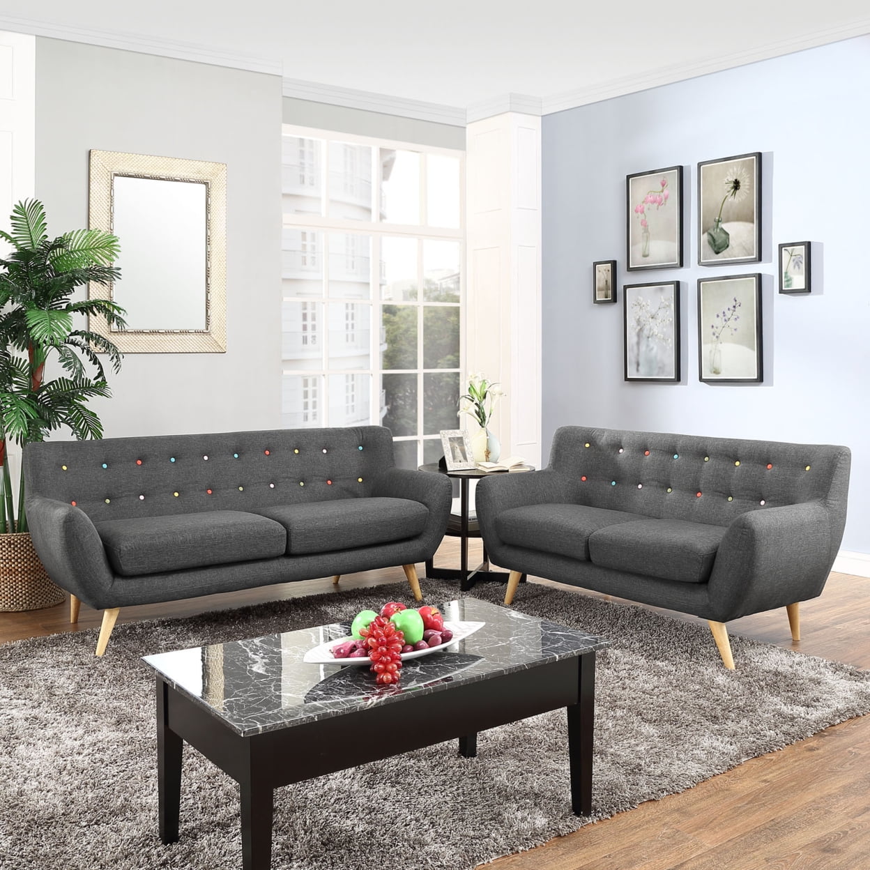 2-Pc Living Room Set in Brown