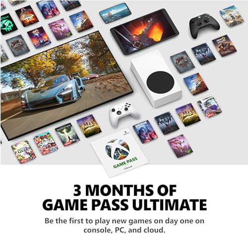 Xbox Series S Starter Bundle - Includes hundreds of games with Game Pass Ultimate 3 Month Membership - 512GB SSD All-Digital Gaming Console