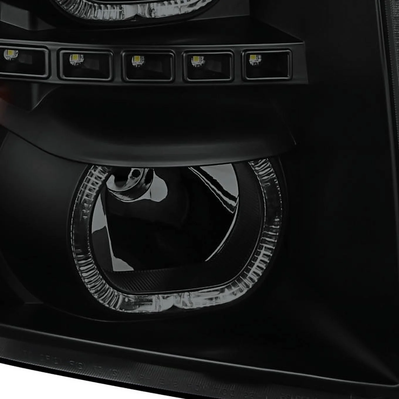 AKKON - For Black Smoked For 07-13 Silverado 1500 2500 3500 HD LED Halo Projector Headlights+ LED Tail Light